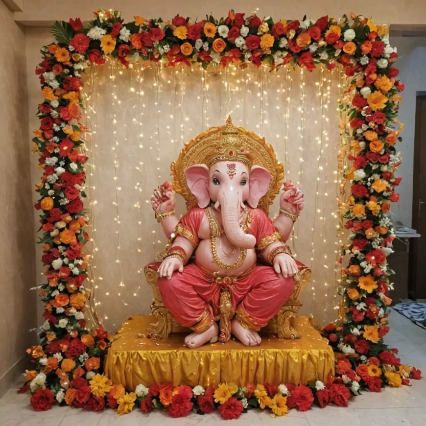 Ganpati Flower Decoration: 20+ Ideas for Ganpati Decoration at Home