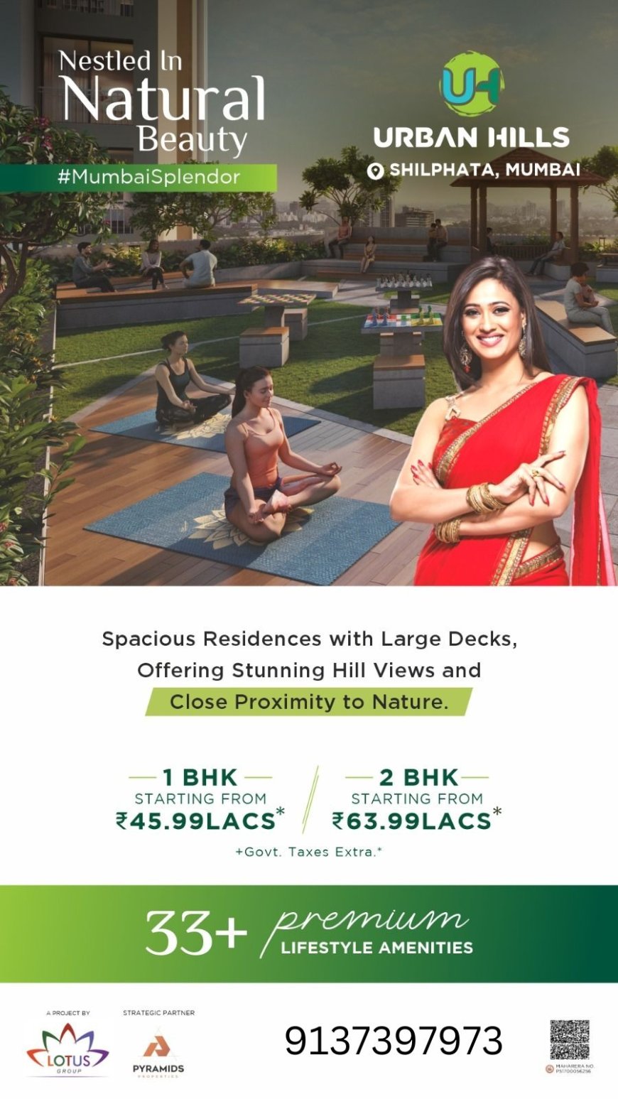 1 & 2 BHK form Just 45.99 Lakhs in URBAN HILLS Shil Phata