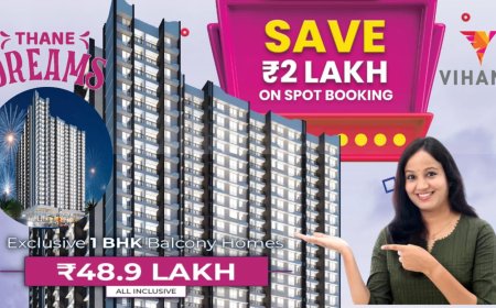 Vihang Thane Dreams at Ghodbunder Road Thane West Spacious 1 BHK with Balcony.