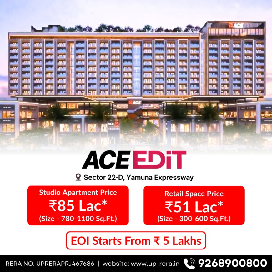 Ace Edit Studio Apartments | 9268900800 | A Modern Living Experience on Yamuna Expressway
