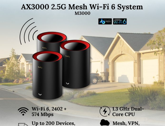 Enhance Your Network Performance with the Cudy AX3000 2.5G (M3000) Mesh Wi-Fi 6 System