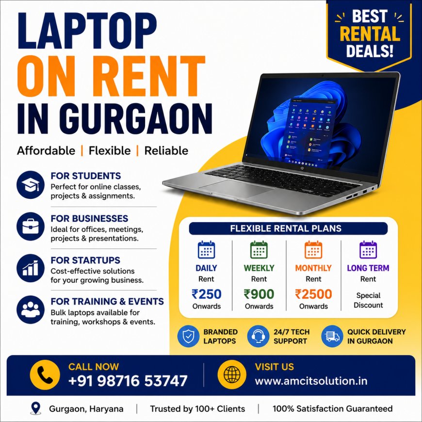 Laptop on Rent in Gurgaon Affordable and Flexible Rental Solution