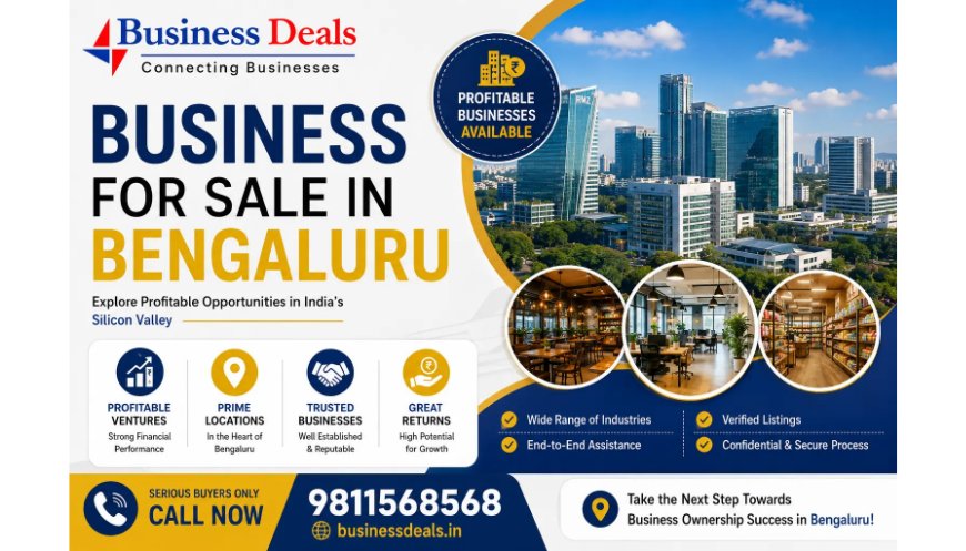 Best Business for Sale in Bengaluru | Verified Business Deals