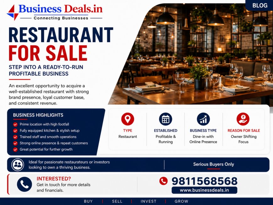 Running Restaurant for Sale in Maharashtra | BusinessDeals.in