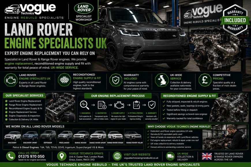 Land Rover Engine Specialists UK | Vogue Technics Rebuild