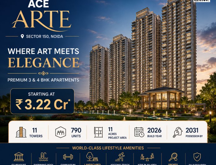 ACE Arte 9268 300 600 Premium 3 & 4 BHK Apartments Sector 150 Noida