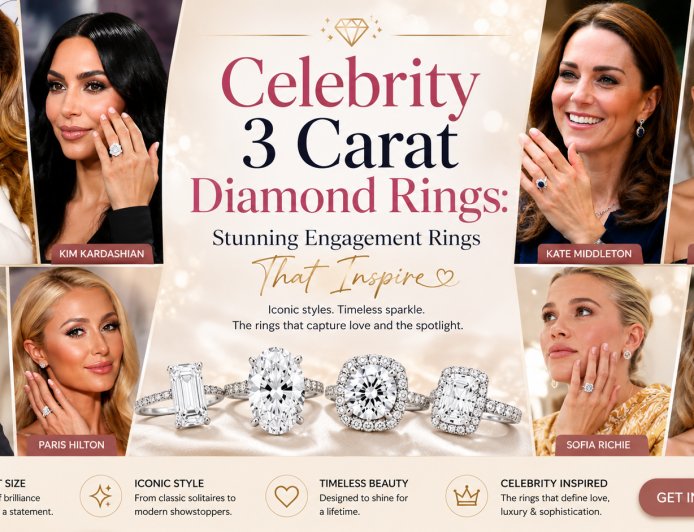 Celebrity-Inspired 3 Carat Diamond Rings: Iconic Styles, Shapes & Luxury Looks