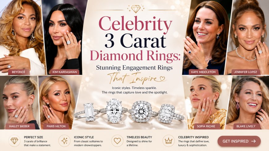 Celebrity-Inspired 3 Carat Diamond Rings: Iconic Styles, Shapes & Luxury Looks