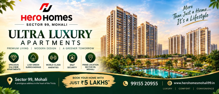 Hero Homes Sector 99 Mohali – Ultra Luxury Apartments for Modern Living