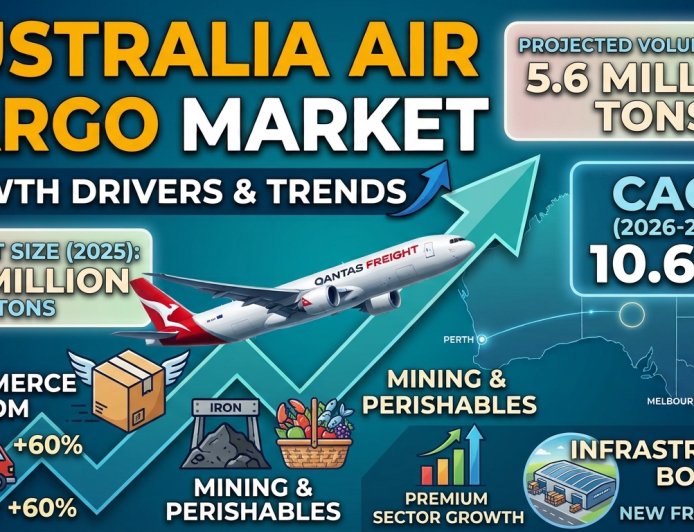 Australia Air Cargo Market 2026 | Worth 5.6 Million Tons by 2034