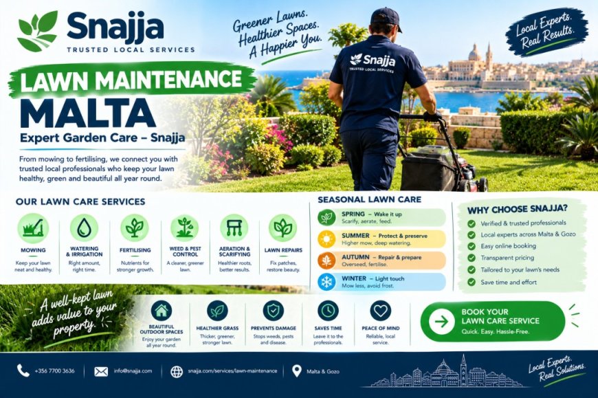 Affordable Lawn Maintenance Malta | Book on Snajja