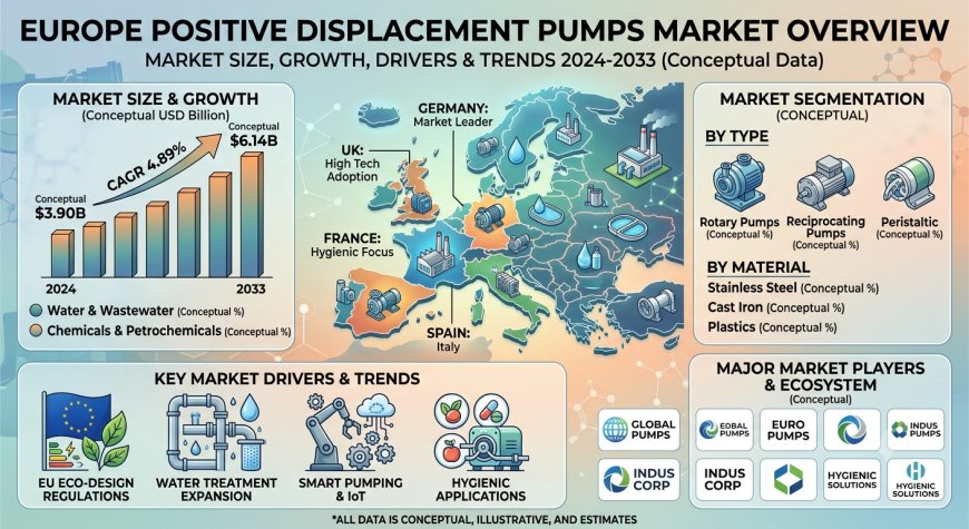 Europe Positive Displacement Pumps Market 2026 | Worth USD 6.3 Billion by 2034